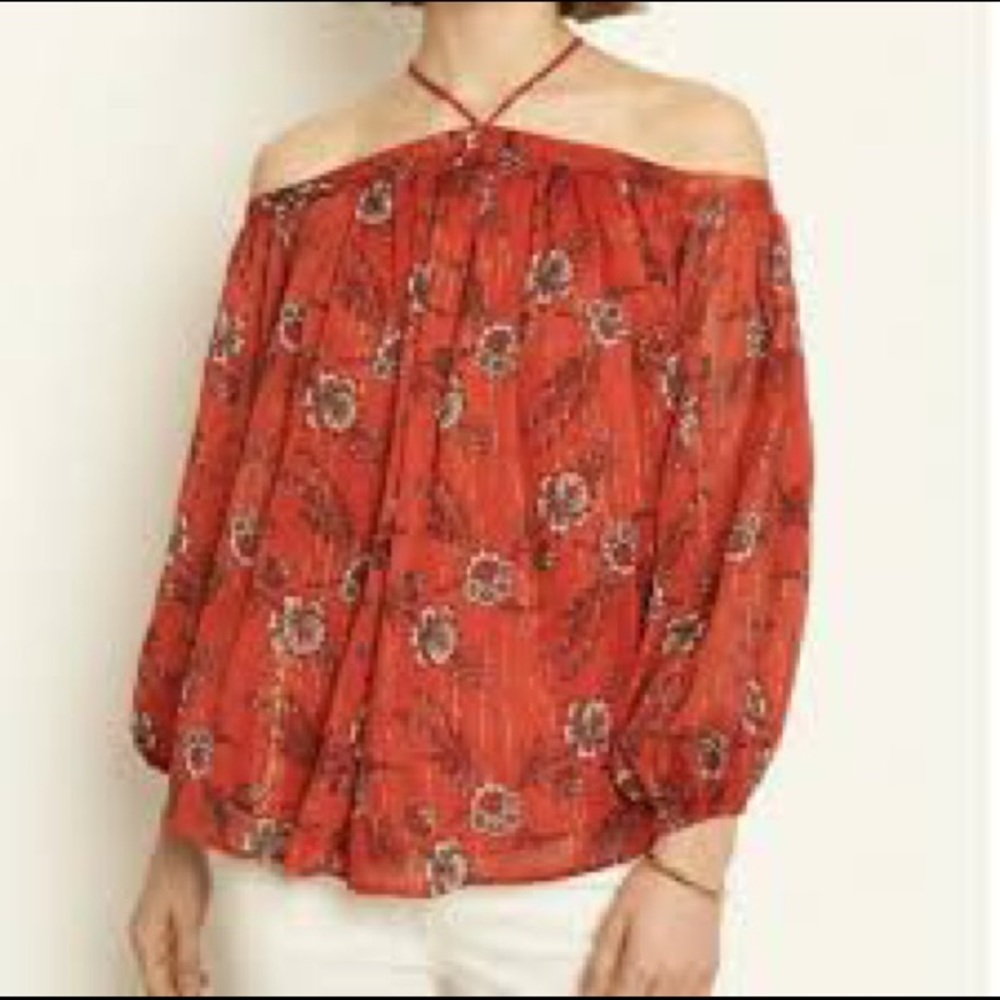 Ann Taylor Long-Sleeve Halter Top